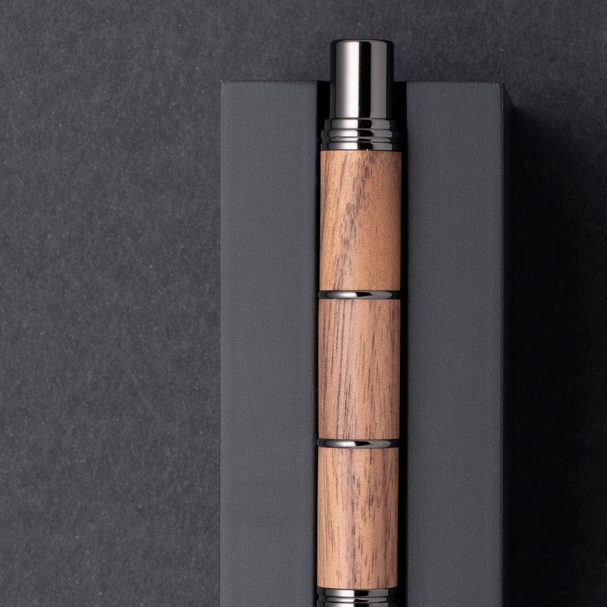 Tom Hessin Revolution Rustic Rollerball Pen – Walnut Wood Barrel & Gunmetal Trim - Pen Boutique Ltd