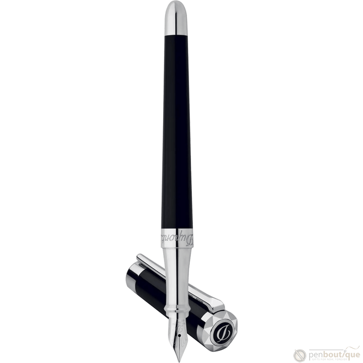 S T Dupont Liberte Black Lacquer Fountain Pen - Pen Boutique Ltd