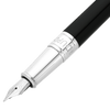 S T Dupont D - Initial Fountain Pen - Black - Chrome Trim - Pen Boutique Ltd