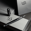S T Dupont Line D Fountain Pen - Eternity - Silky Black (Large) - Pen Boutique Ltd