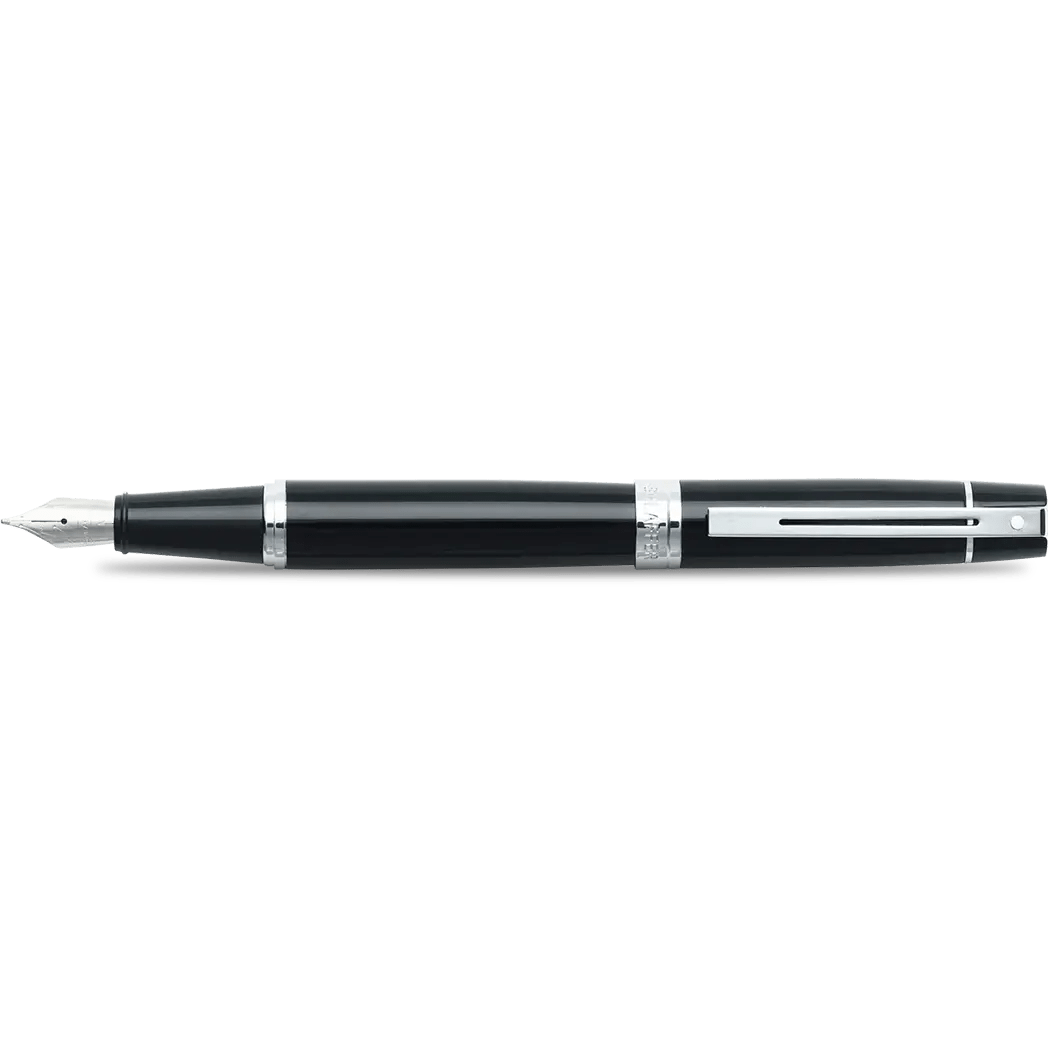 Sheaffer 300 Glossy Black with Chrome Trim Fountain Pen - Fine - Pen Boutique Ltd