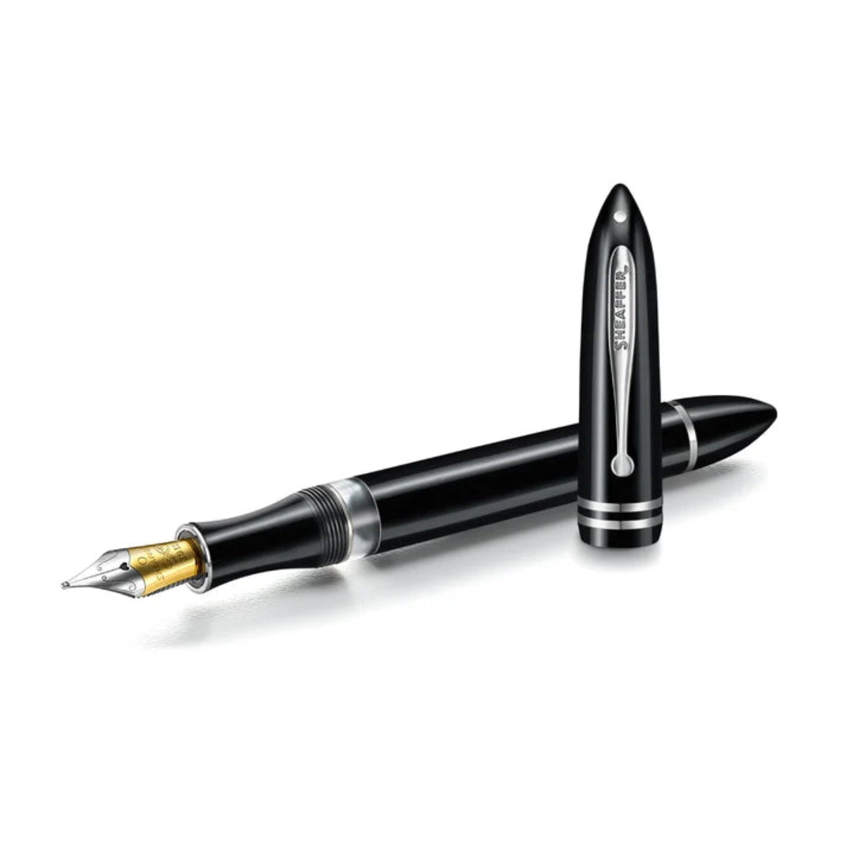 Sheaffer Balance III E892 Fountain Pen - Glossy Black - Chrome Trims-Pen Boutique Ltd