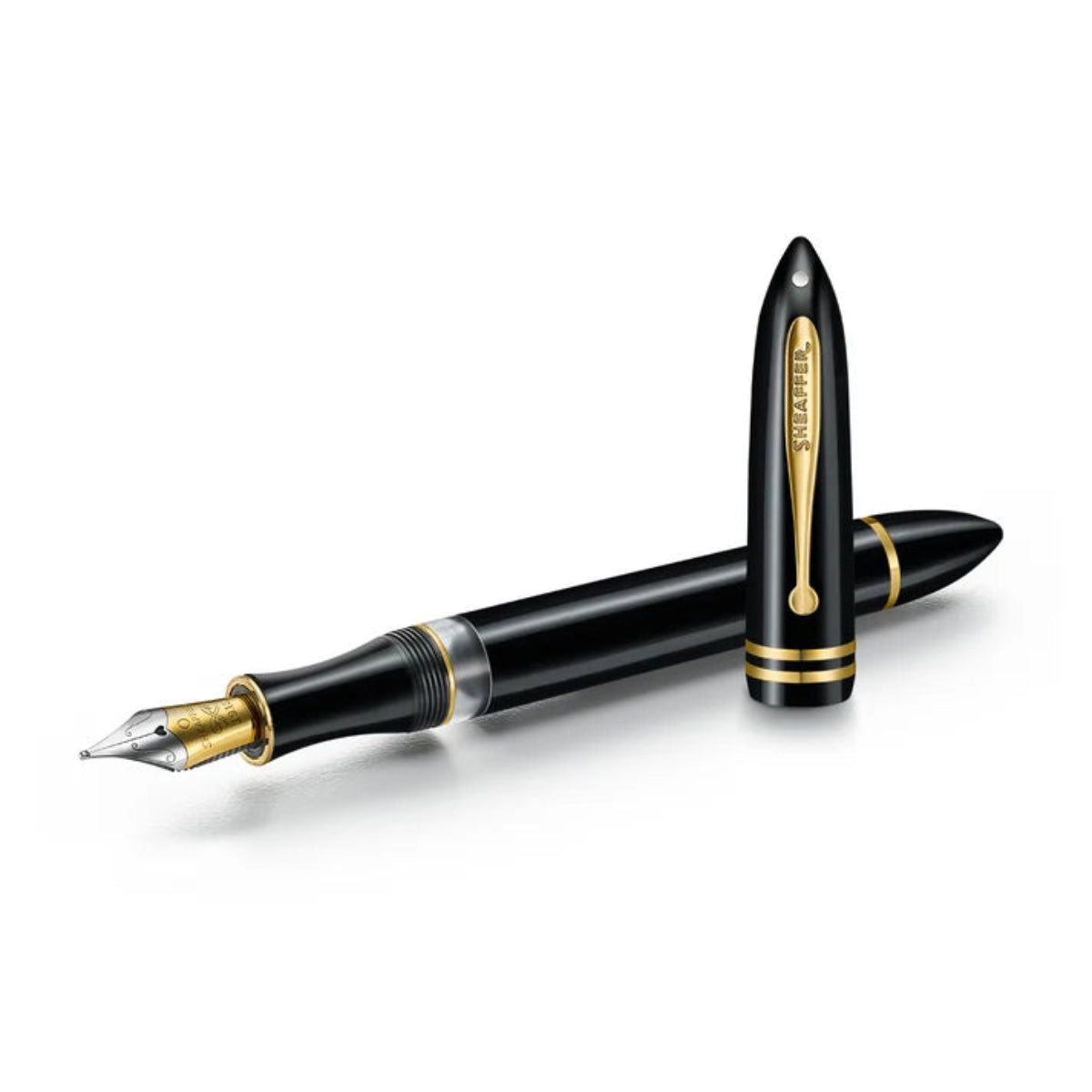 Sheaffer Balance III E893 Fountain Pen - Glossy Black - Gold Trims-Pen Boutique Ltd