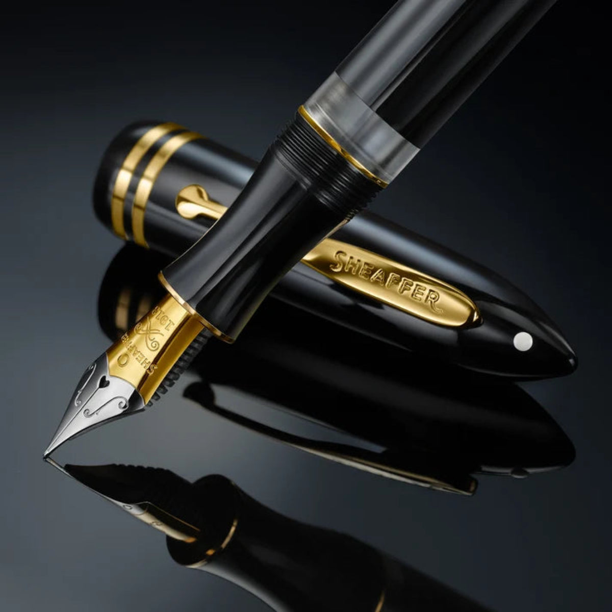 Sheaffer Balance III E893 Fountain Pen - Glossy Black - Gold Trims-Pen Boutique Ltd