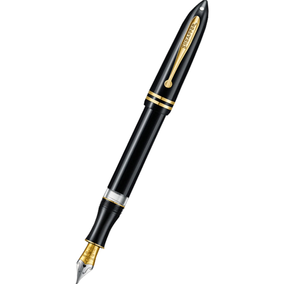 Sheaffer Balance III E893 Fountain Pen - Glossy Black - Gold Trims-Pen Boutique Ltd