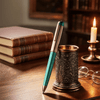 Wahl-Eversharp Skyline Ballpoint Pen - Emerald - Rose Gold Trim - Pen Boutique Ltd