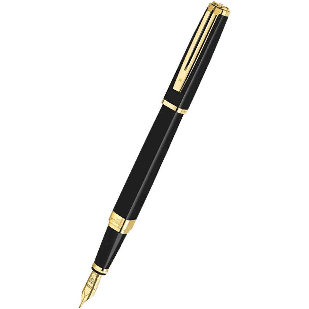Waterman Exception Fountain Pen - Black - Gold Trim (Slim) - Pen Boutique Ltd