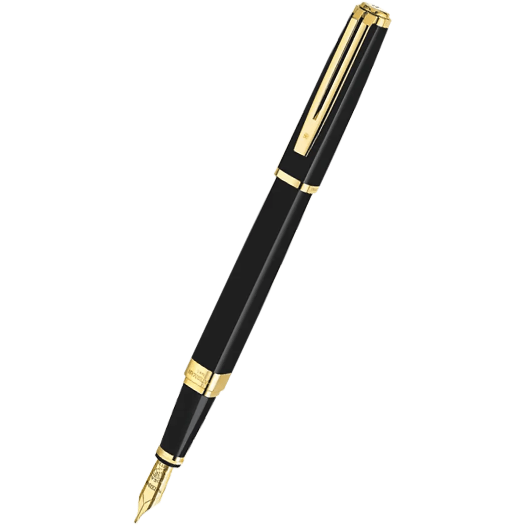 Waterman Exception Fountain Pen - Black - Gold Trim (Slim) - Pen Boutique Ltd