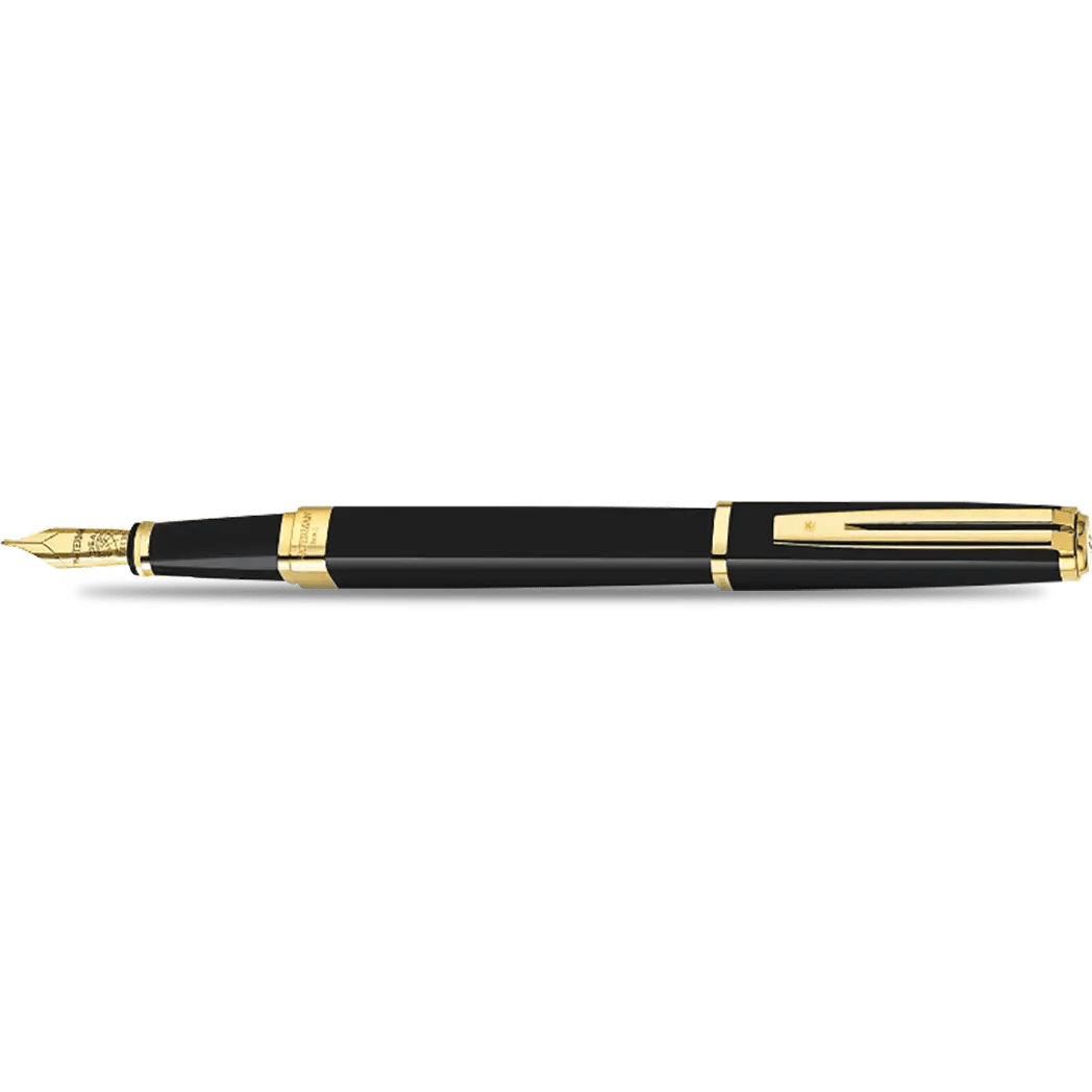 Waterman Exception Fountain Pen - Black - Gold Trim (Slim) - Pen Boutique Ltd