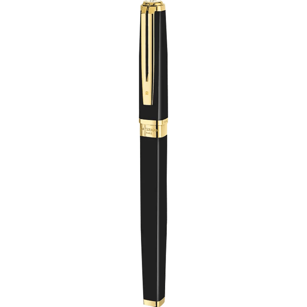 Waterman Exception Fountain Pen - Black - Gold Trim (Slim) - Pen Boutique Ltd