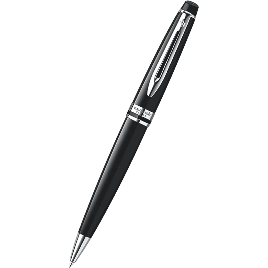 Waterman Expert Ballpoint Pen - Black - Chrome Trim - Pen Boutique Ltd