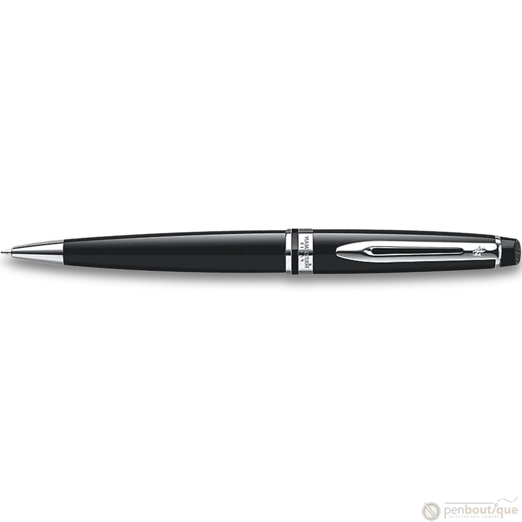 Waterman Expert Ballpoint Pen - Black - Chrome Trim - Pen Boutique Ltd