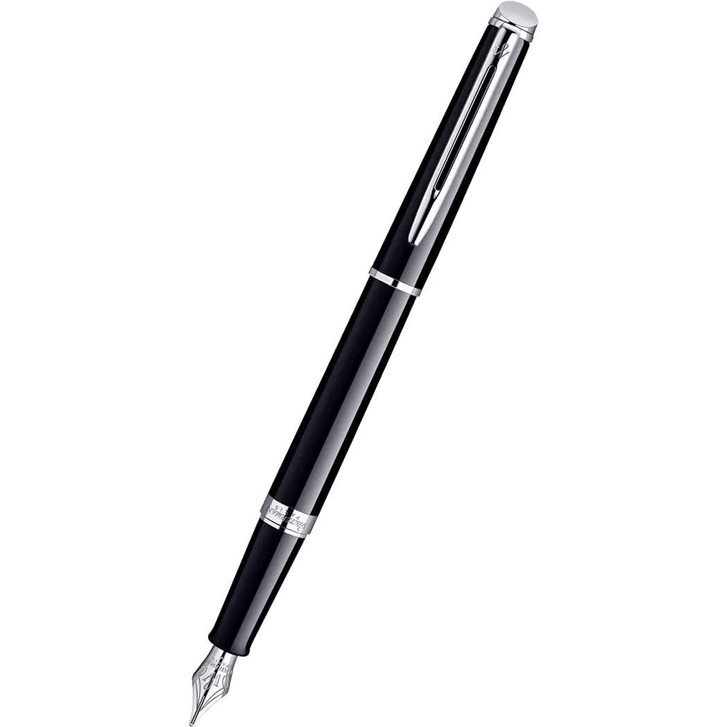 Waterman Hemisphere Fountain Pen - Black - Chrome Trim - Pen Boutique Ltd