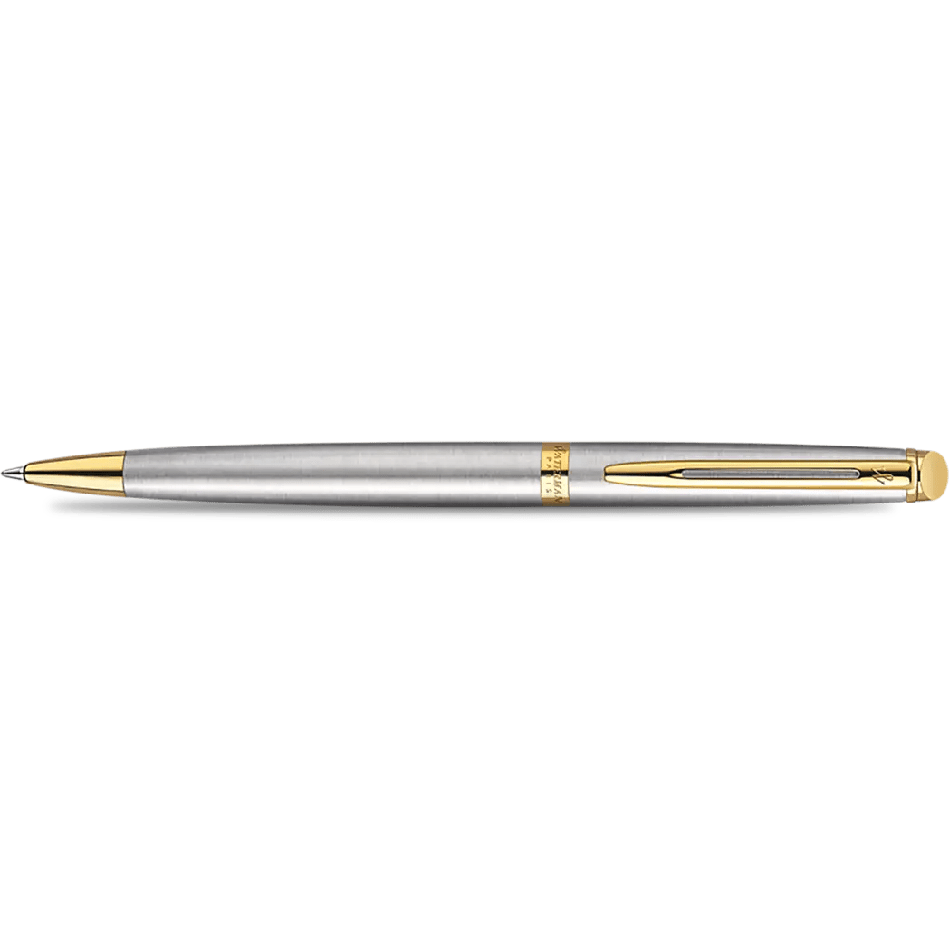 Waterman Hemisphere Ballpoint Pen - Stainless Steel - Gold Trim - Pen Boutique Ltd