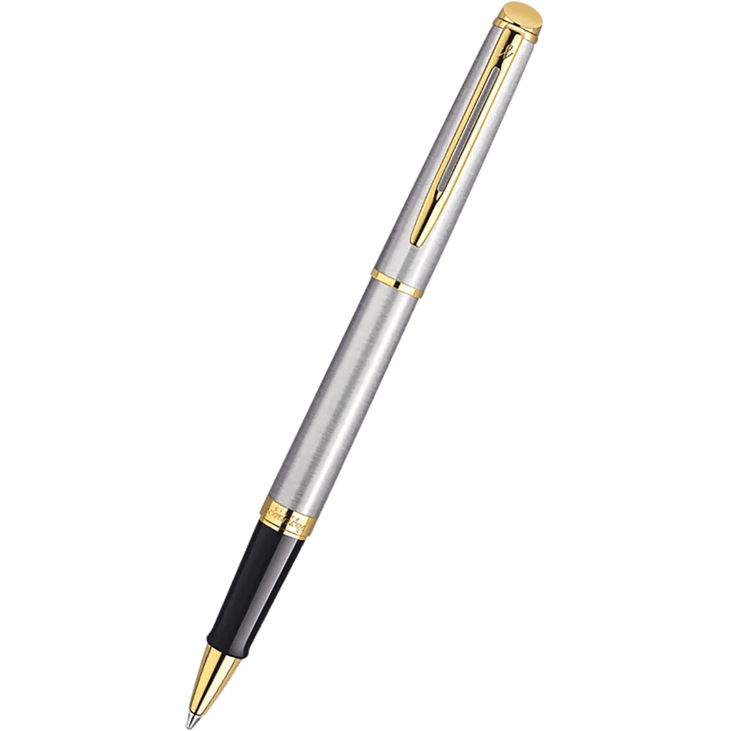 Waterman Hemisphere Rollerball Pen - Stainless Steel - Gold Trim - Pen Boutique Ltd