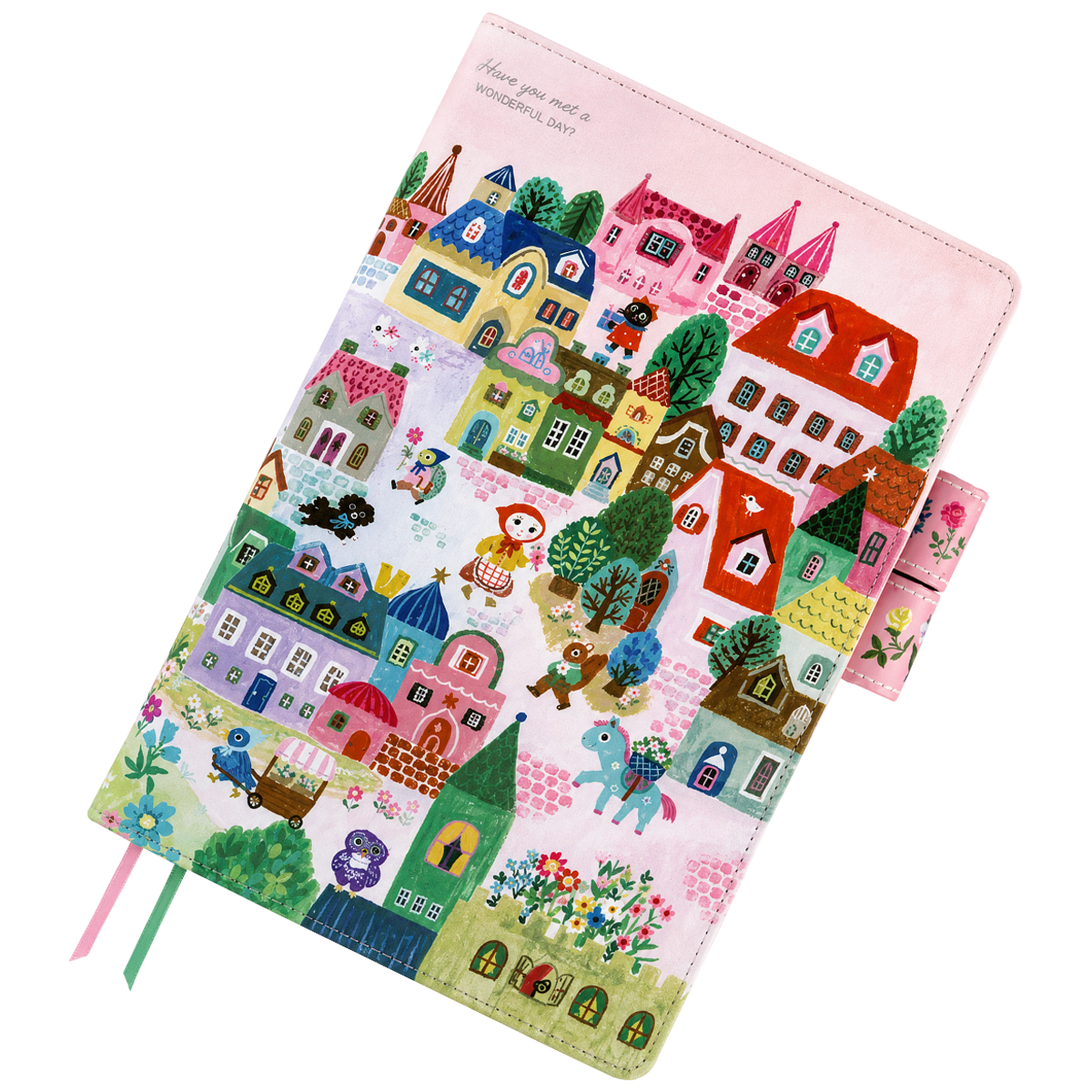Hobonichi 2027 Cousin Cover - Yumi Kitagishi: White Cat Village - A5 - Pen Boutique Ltd