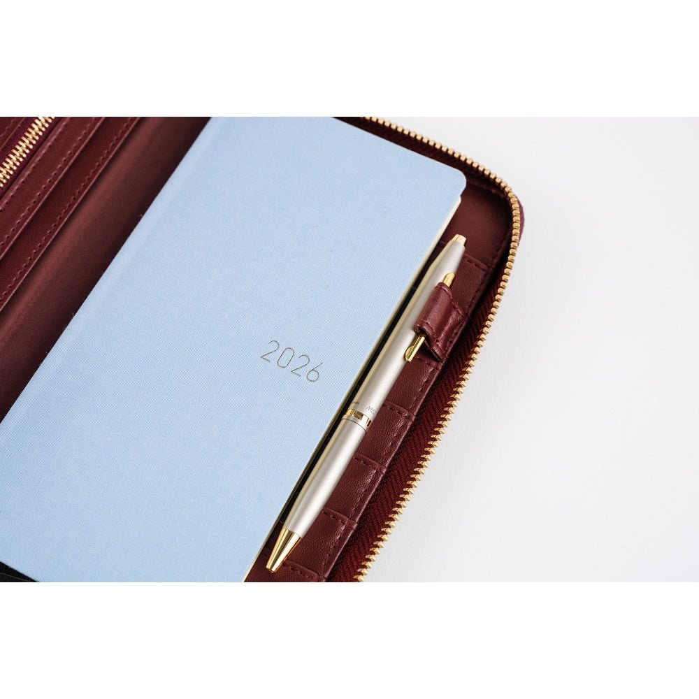 Hobonichi Cover - Single Color: Amarone - Tall & Slim - Zipper Closure WEEKS cover - Pen Boutique Ltd
