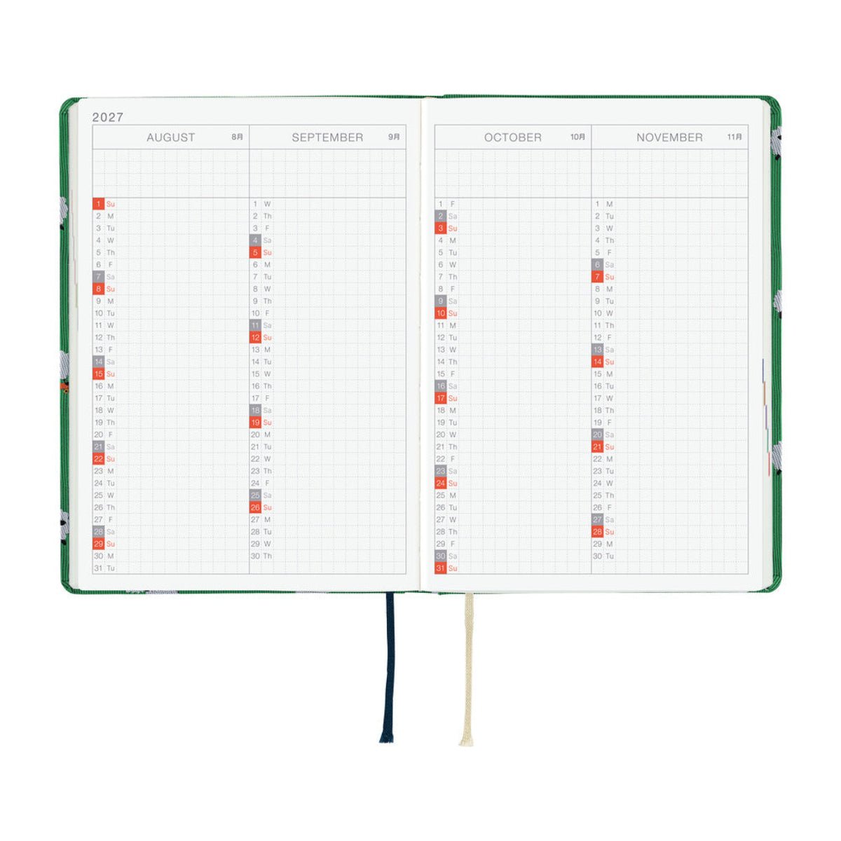 Hobonichi 2027 HON Light Hard Cover English Book - Bow & Tie: Sheep Sheep Sheep - A6 (January Start) - Pen Boutique Ltd