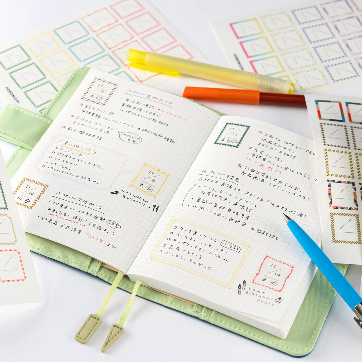 Hobonichi Frame Stickers for Dates - Pen Boutique Ltd