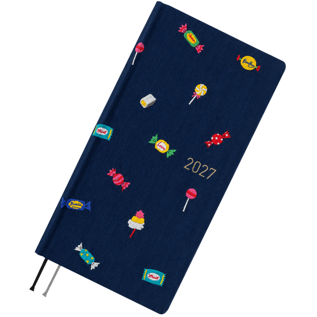 Hobonichi 2027 Mega Light Hard Cover English Book - Bow & Tie: Candy Dream -Tall & Slim (Weeks - January Start) - Pen Boutique Ltd