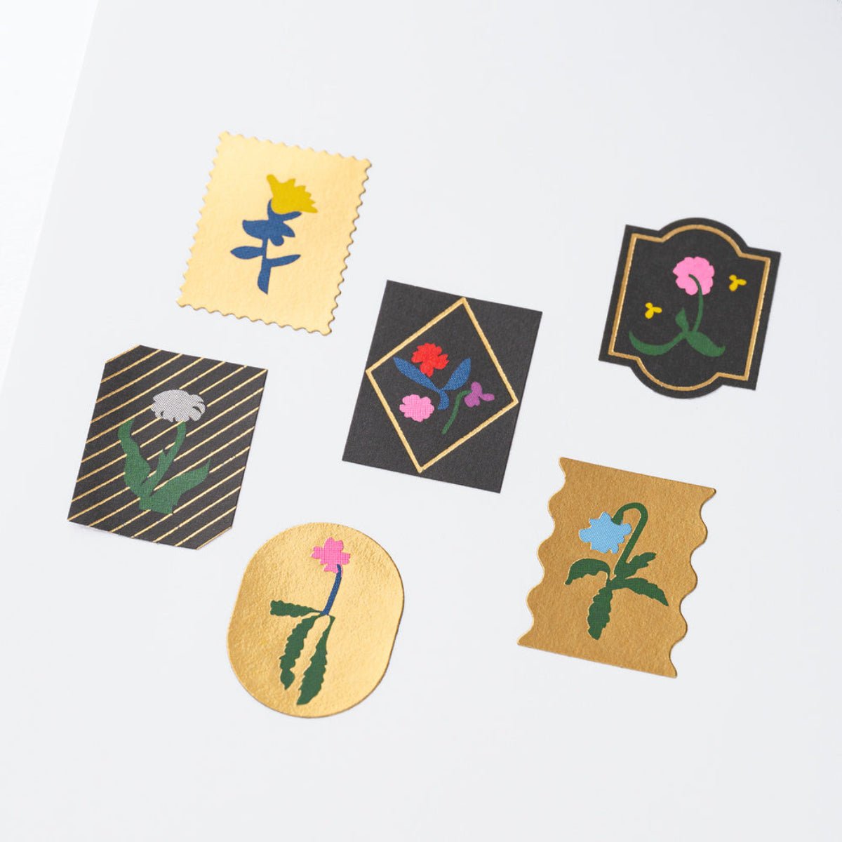 Hobonichi Foil-Stamped Stickers - Yoshie Watanabe (Petit Bloom) - Pen Boutique Ltd
