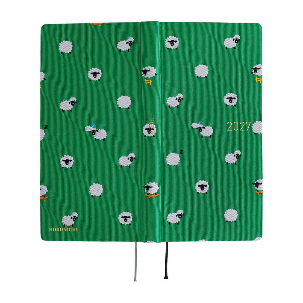 Hobonichi 2027 Mega Light Hard Cover English Book - Bow & Tie: Sheep Sheep Sheep - Tall & Slim (Weeks - January Start] - Pen Boutique Ltd