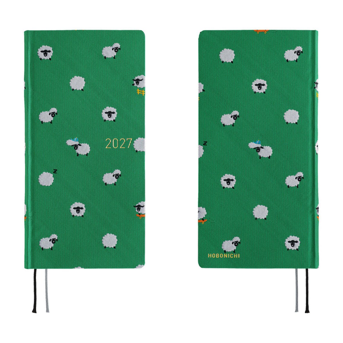 Hobonichi 2027 Mega Light Hard Cover English Book - Bow & Tie: Sheep Sheep Sheep - Tall & Slim (Weeks - January Start] - Pen Boutique Ltd