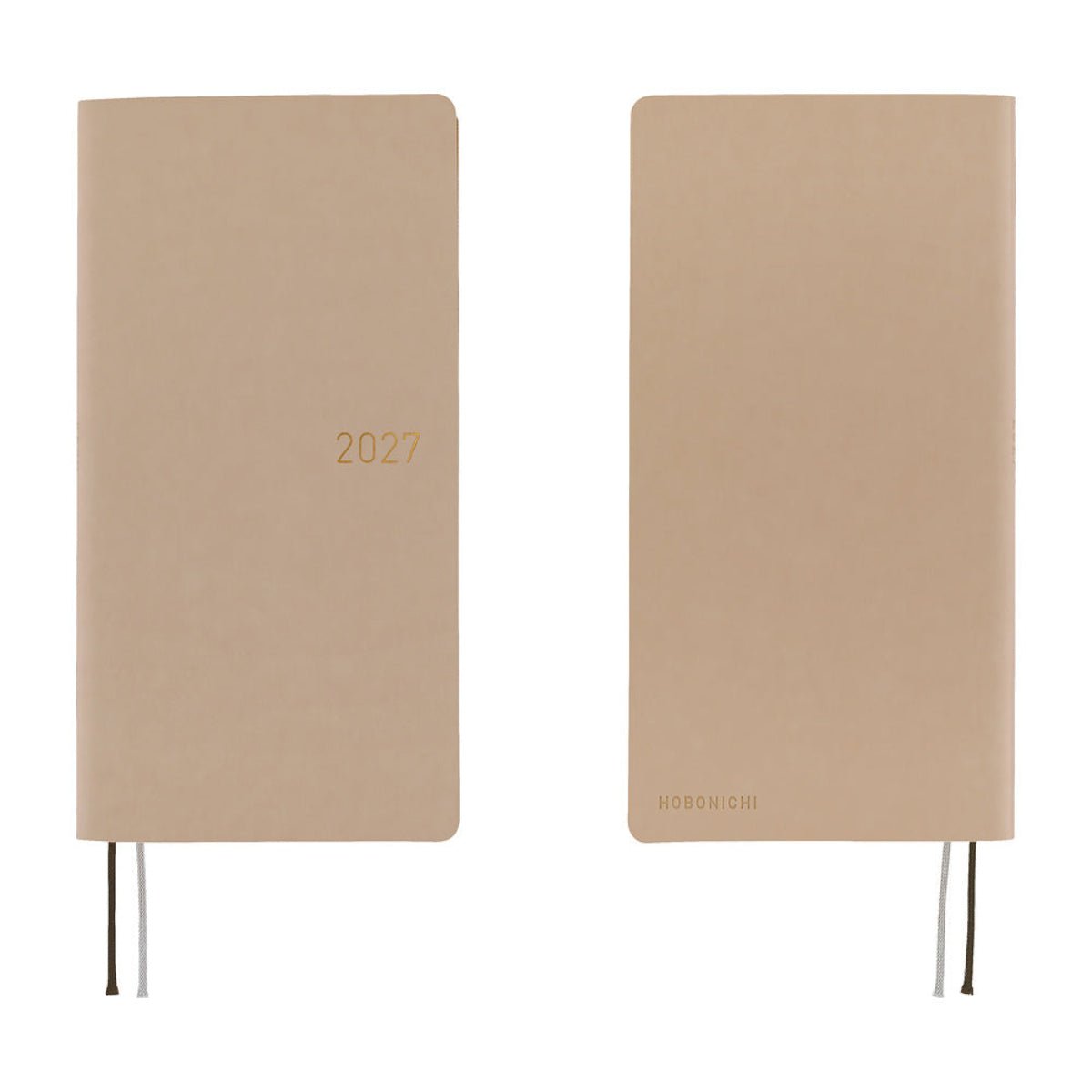 Hobonichi 2027 Light Hardcover English Book - Smooth: Cafe au Lait - Tall & Slim (Weeks - January Start) - Pen Boutique Ltd