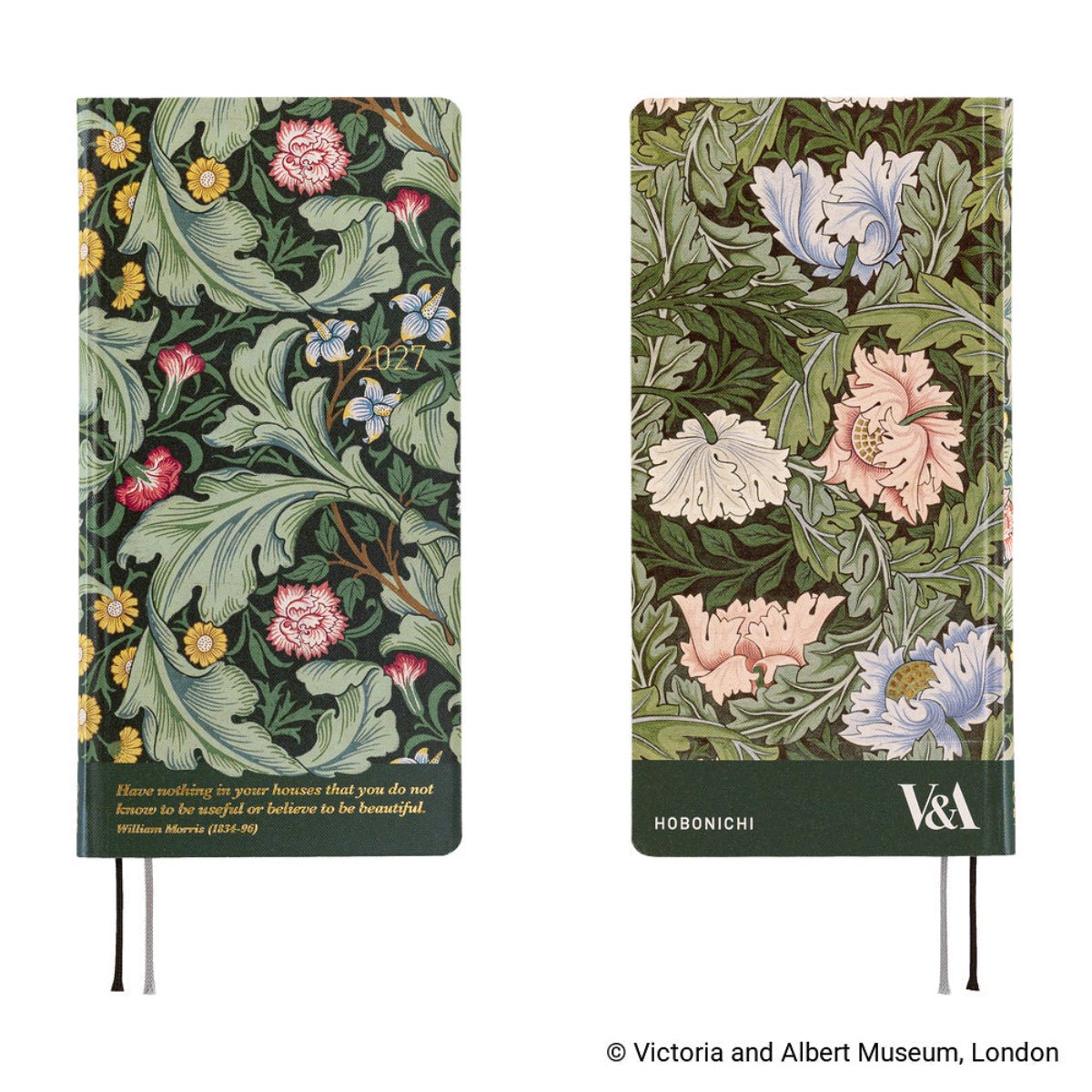 Hobonichi 2027 Light Hard Cover English Book - V&A Series: Leicester - Tall & Slim (Weeks - January Start) - Pen Boutique Ltd