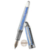 David Oscarson Trellis Fountain Pen - Limited Edition - Azure & White/Rhodium Vermeil - Pen Boutique Ltd