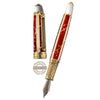 David Oscarson Trellis Fountain Pen - Limited Edition - Red & White/18k YG Vermeil - Pen Boutique Ltd