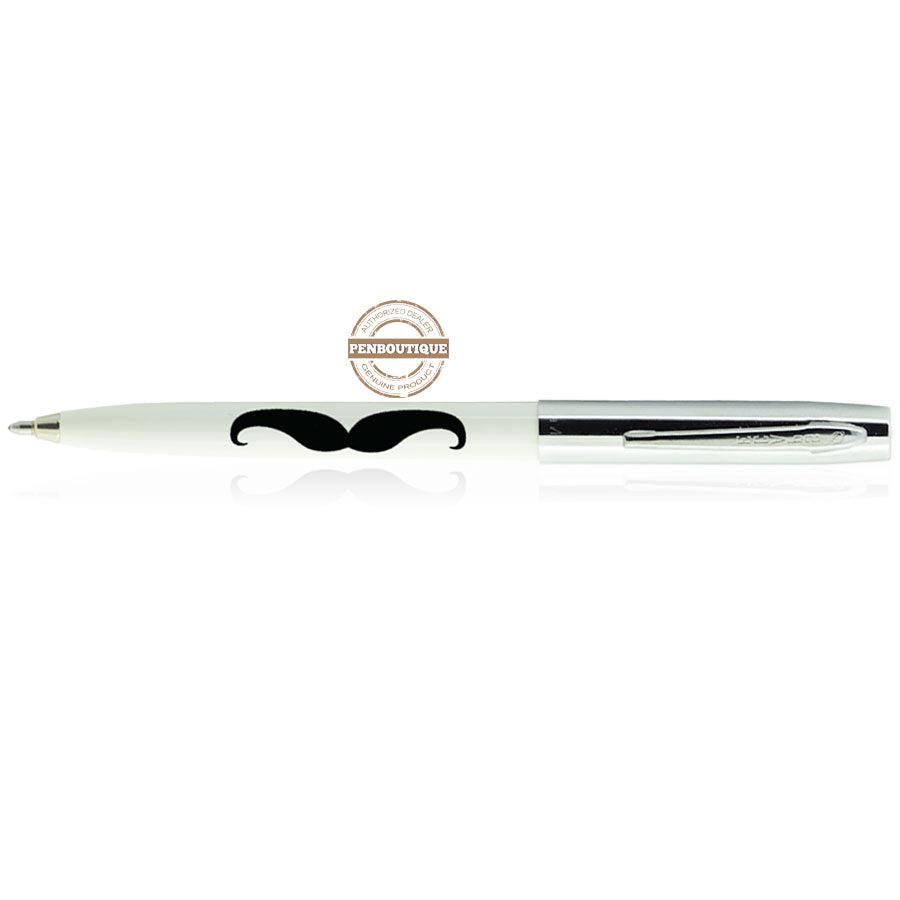 Fisher Space Pen White with Mustache Cap-o-Matic Pen - Pen Boutique Ltd