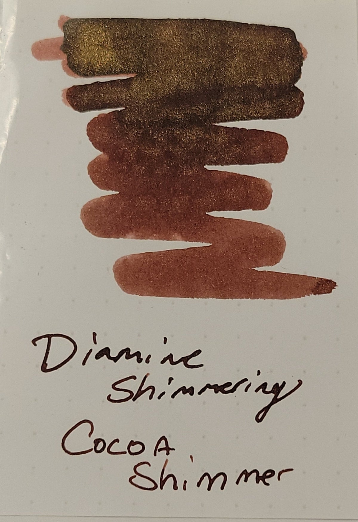 Diamine Shimmer Ink 50 ml Cocoa Shimmer - Gold shimmer - Pen Boutique Ltd