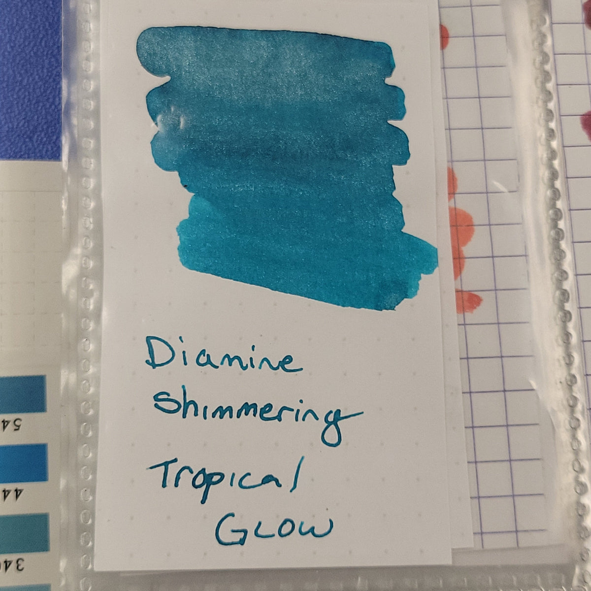Diamine Shimmer Ink 50 ml Tropical Glow - Silver shimmer - Pen Boutique Ltd