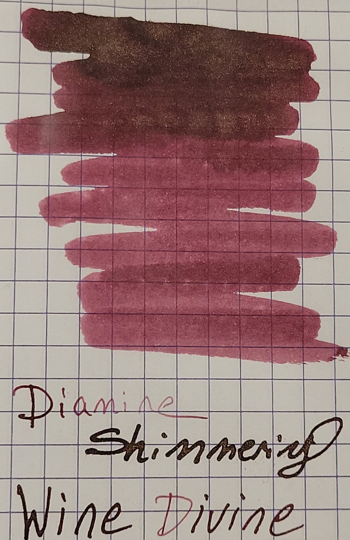 Diamine Shimmer Ink 50 ml Wine Divine - Gold shimmer - Pen Boutique Ltd
