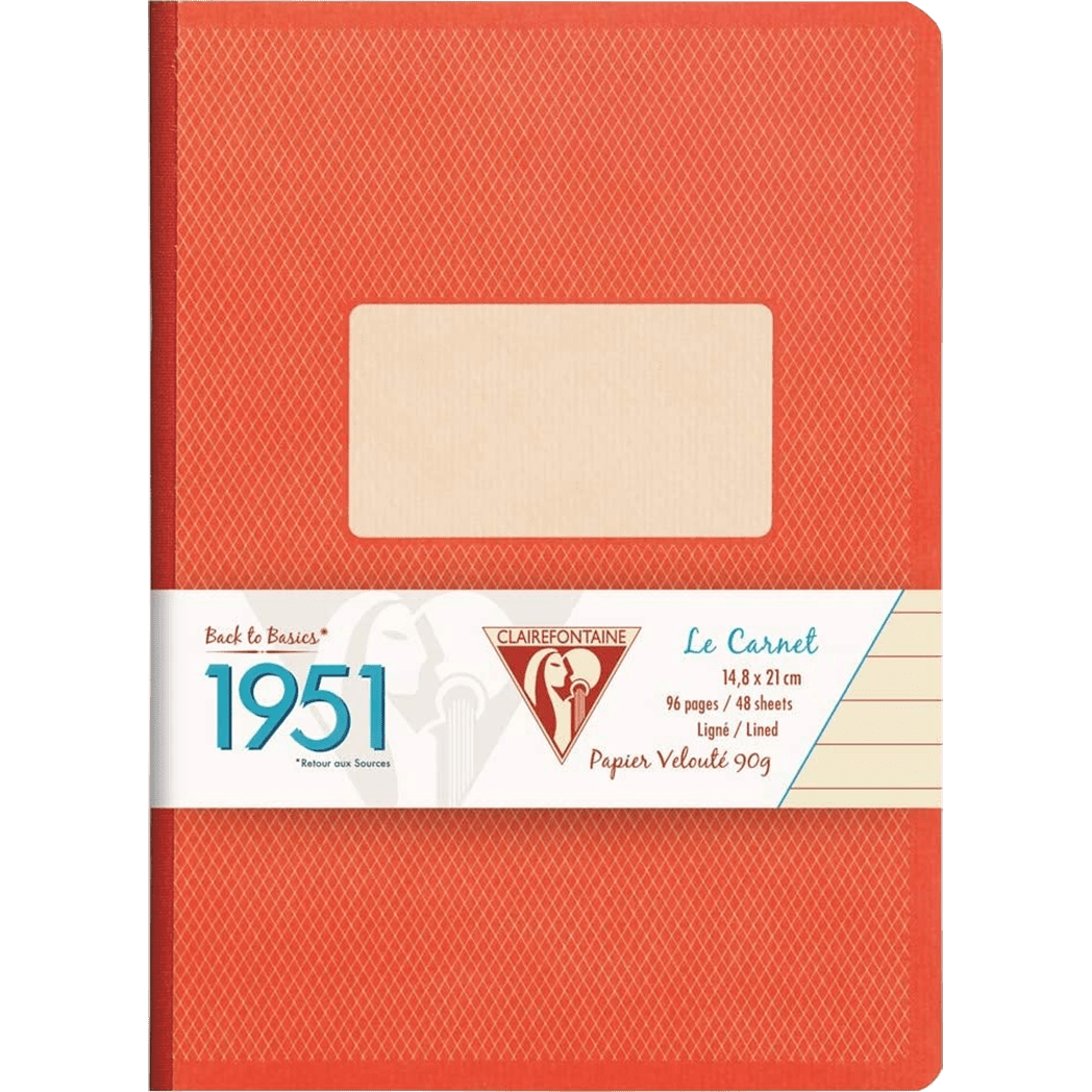 Clairefontaine 1951 Clothbound Notebook Red 5 ¾ X 8 ¼ Lined - Pen Boutique Ltd
