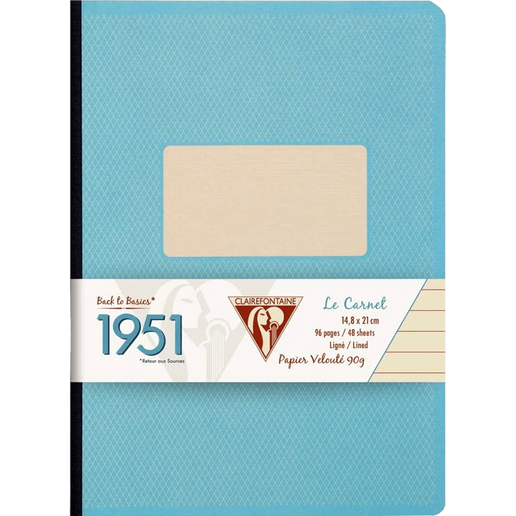 Clairefontaine 1951 Clothbound Notebook Turquoise 5 ¾ X 8 ¼ Lined - Pen Boutique Ltd