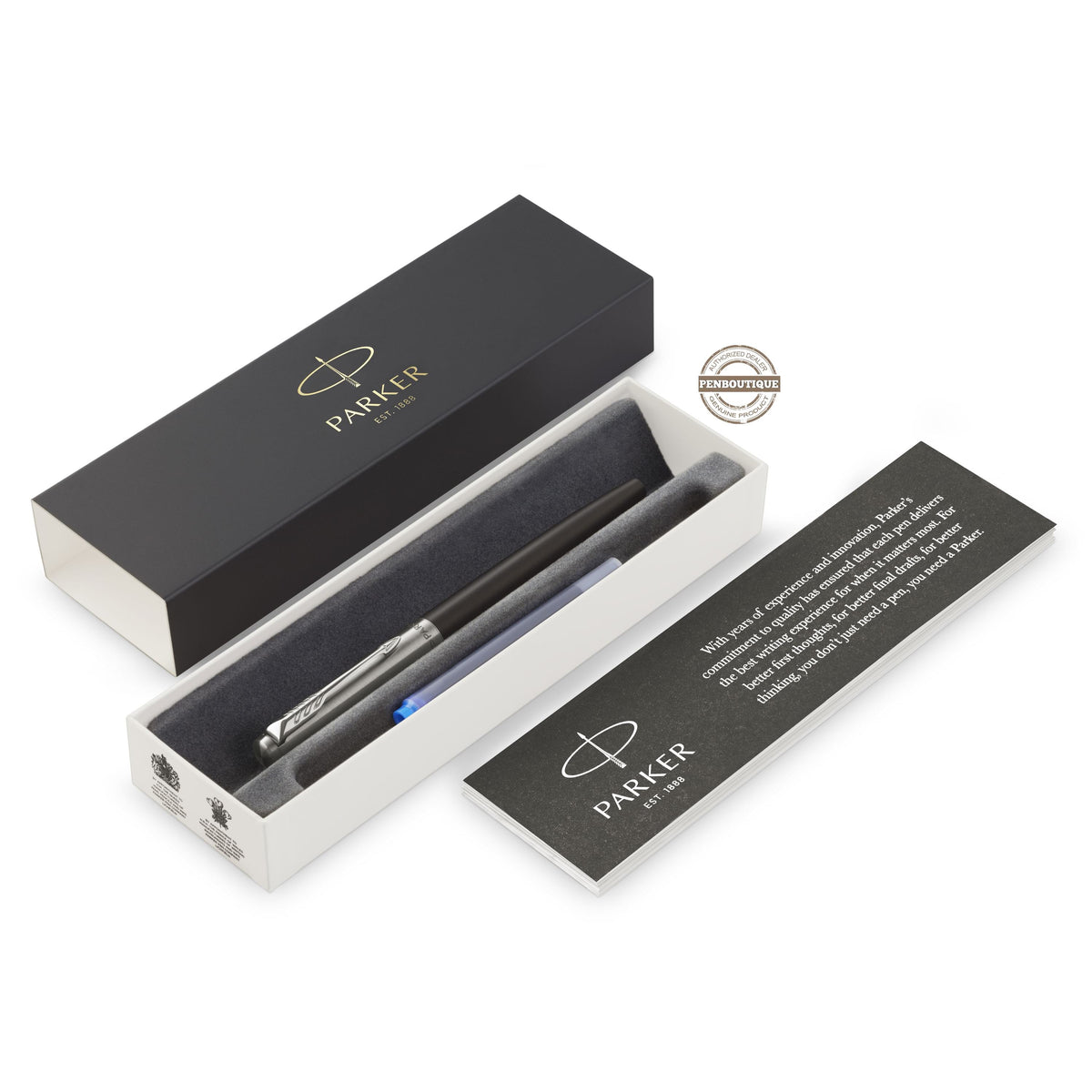 Parker Jotter Fountain Pen - Bond Street Black - Chrome Trim - Pen Boutique Ltd