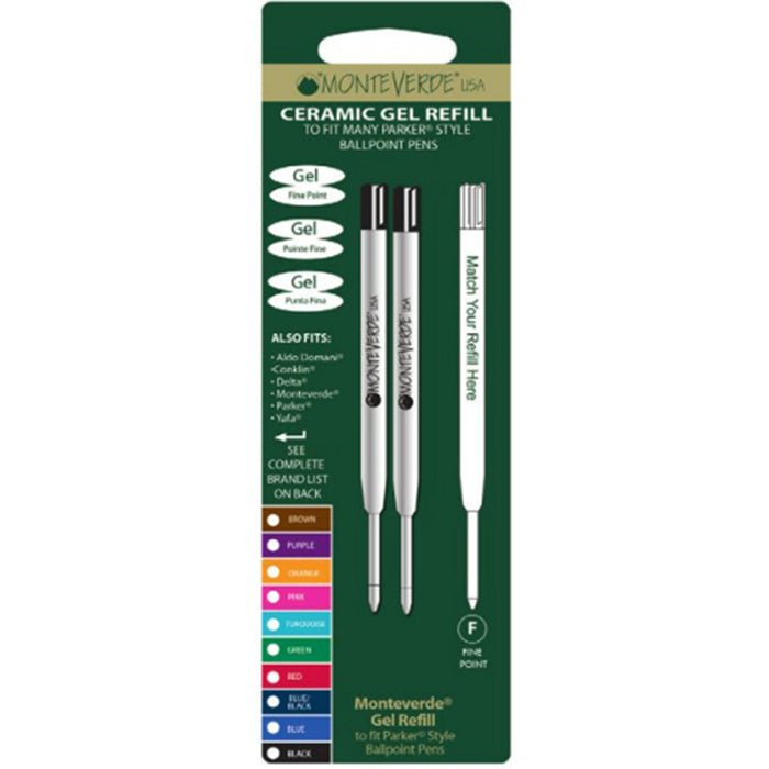 Monteverde Turquoise Capless Ceramic 2 Pack Gel Refill To Fit Parker BP Pens - Pen Boutique Ltd
