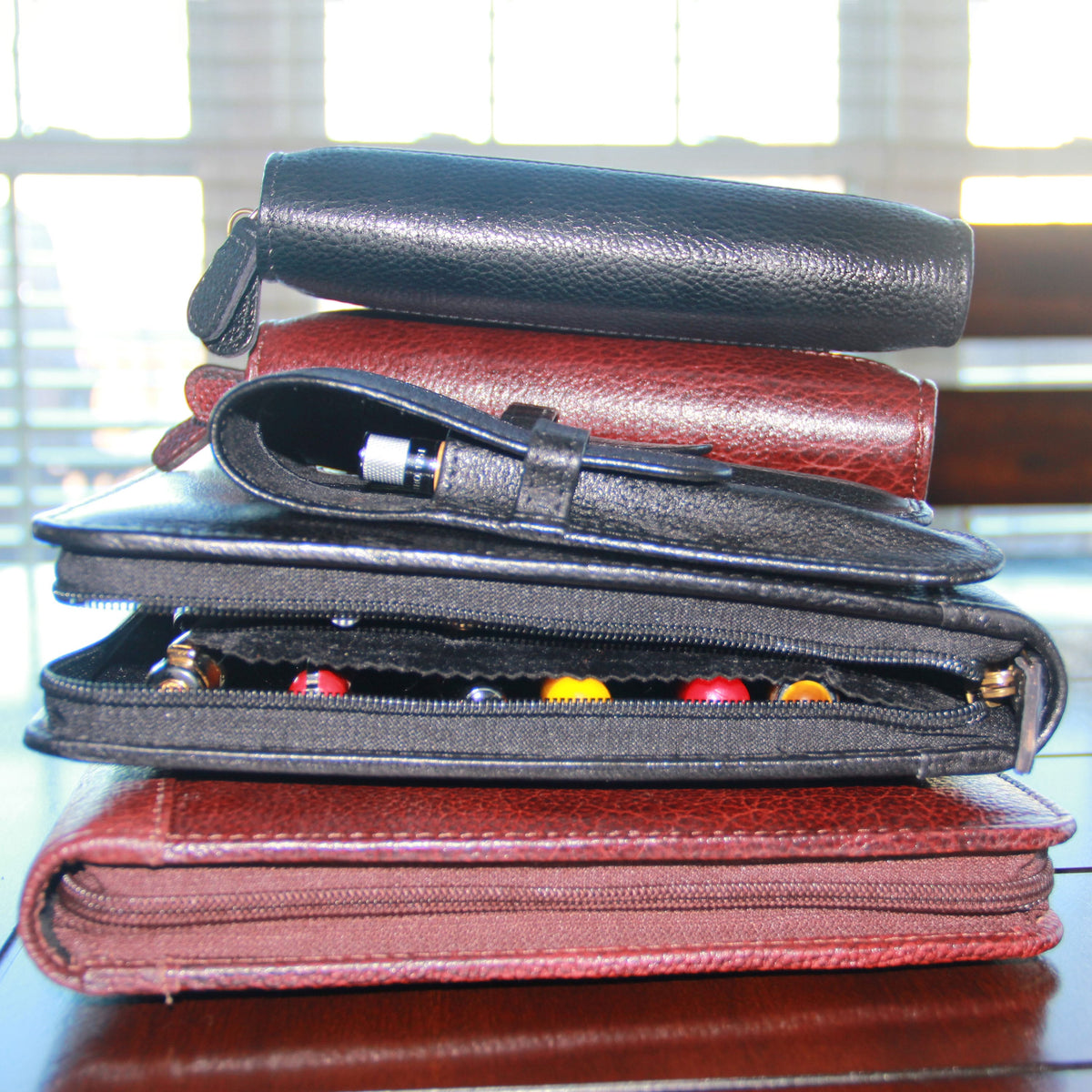 Yak Leather Premium Leather 24 Pen Case - Brown - Pen Boutique Ltd