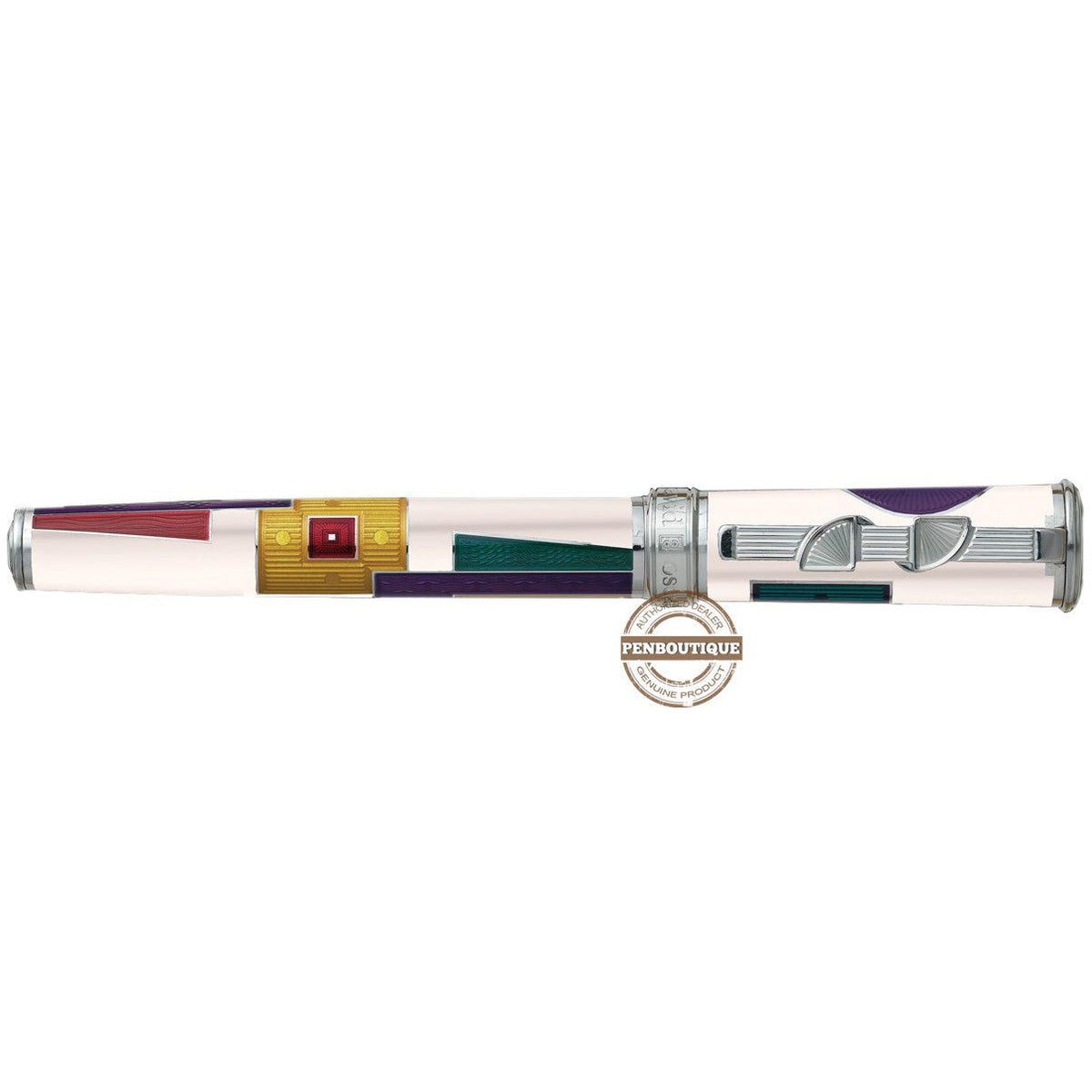 David Oscarson 15th Anniversary / American Art Deco Fountain Pen - Opaque White - Pen Boutique Ltd