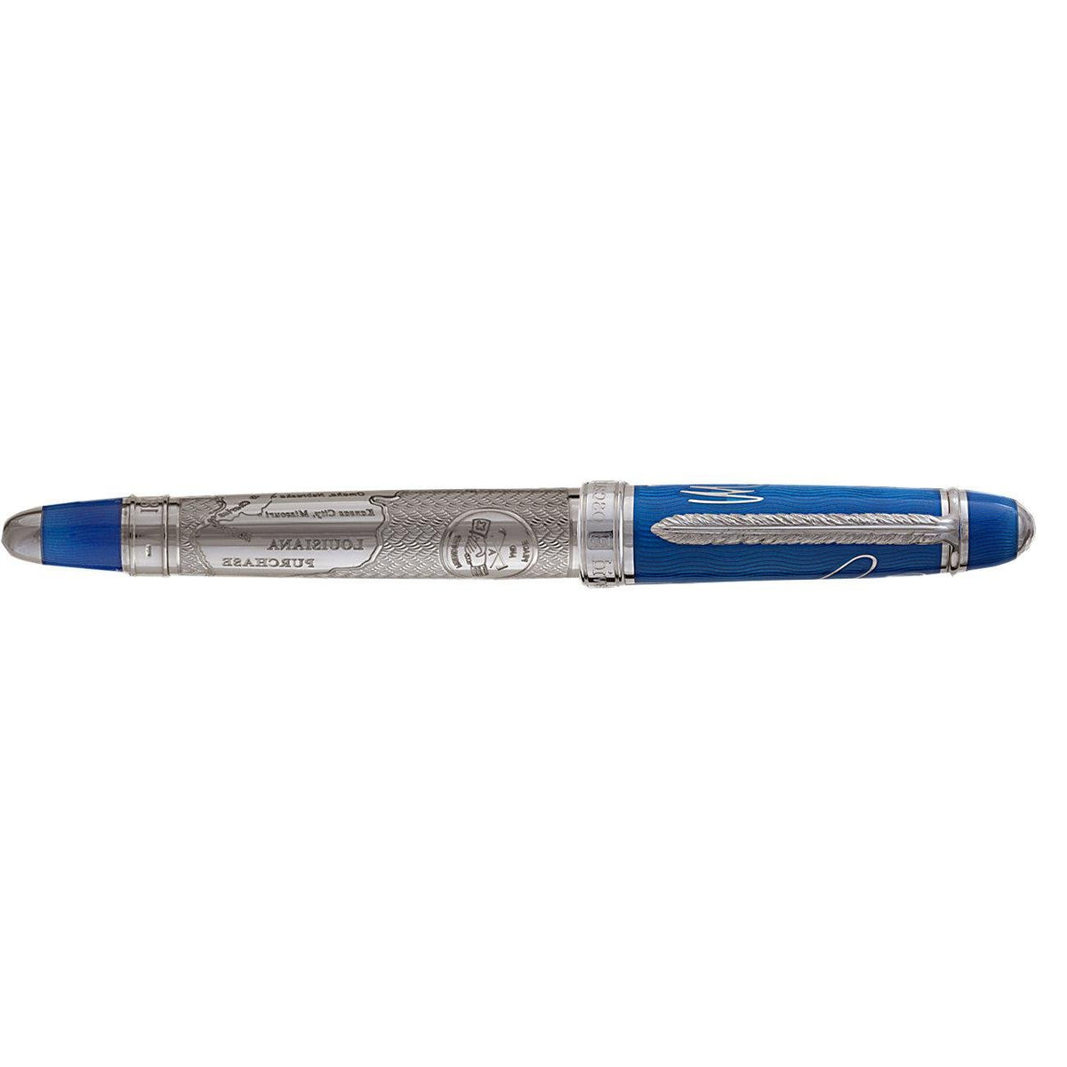 David Oscarson William Clark Rollerball Pen - Sapphire Blue - Pen Boutique Ltd