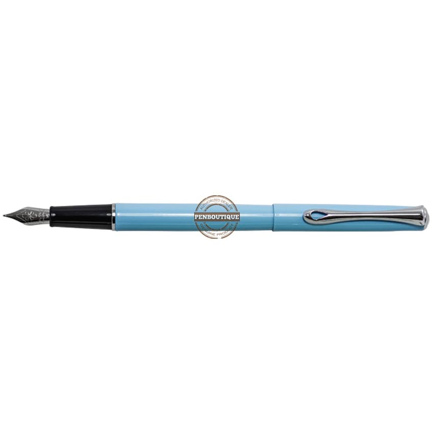 Diplomat Traveller Fountain Pen - Lumi Light Blue - Medium - Pen Boutique Ltd