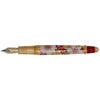 David Oscarson Carl Linnaeus Fountain Pen - Ruby Red with Multi-Colored Hard Enamel and Gold Vermeil - Pen Boutique Ltd