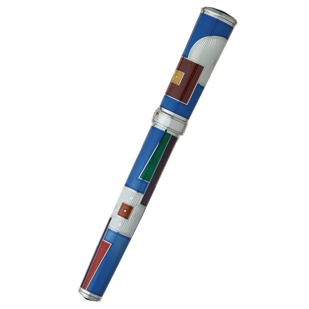 David Oscarson 15th Anniversary/American Art Deco Fountain Pen -Translucent Sapphire - Pen Boutique Ltd