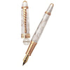 David Oscarson Seaside Fountain Pen - Limited Edition - White Sand/Rose Gold Vermeil - Pen Boutique Ltd