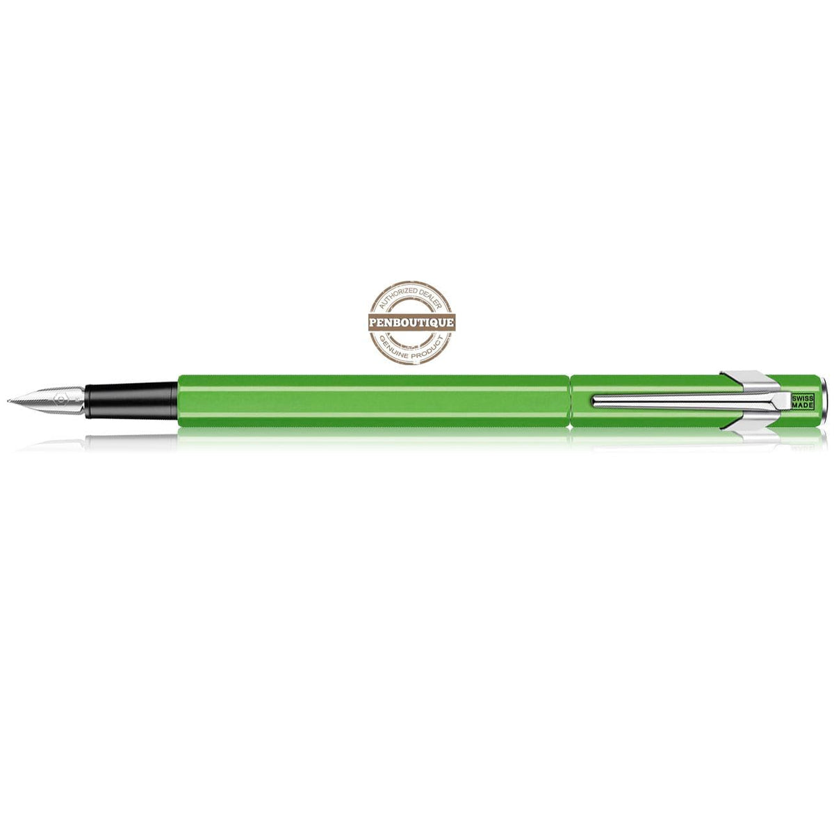 Caran D' Ache 849 Metal Fountain Pen - Yellow Green Fluorescent - Medium Nib - Pen Boutique Ltd