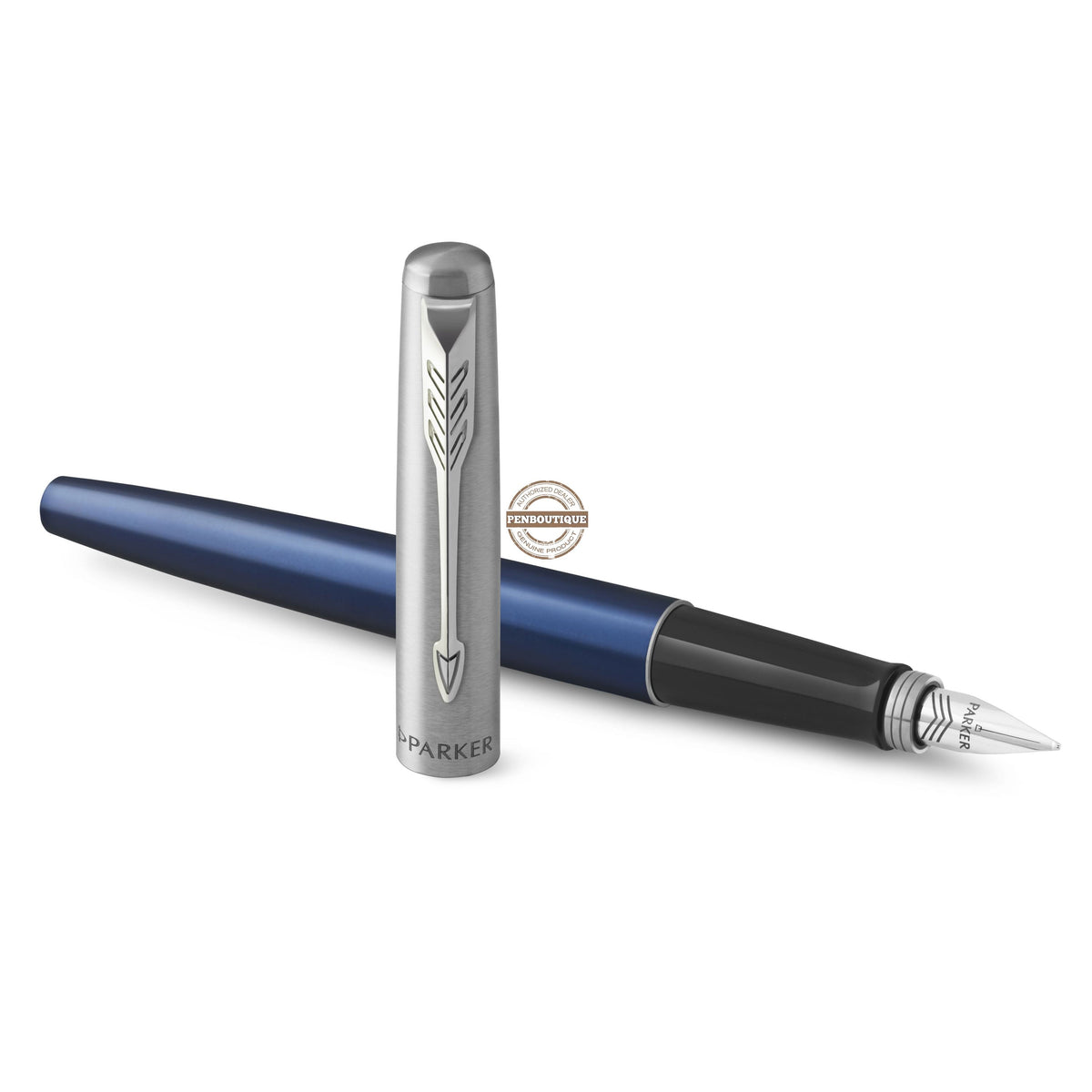Parker Jotter Fountain Pen - Chrome Trim - Royal Blue - Pen Boutique Ltd