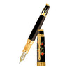 David Oscarson Tree of Life Fountain Pen - Black with Orange and Green - Pen Boutique Ltd