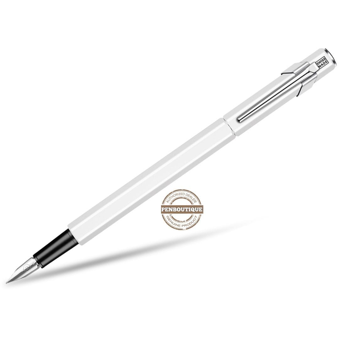 Caran D' Ache 849 Metal Fountain Pen - White - Medium Nib - Pen Boutique Ltd
